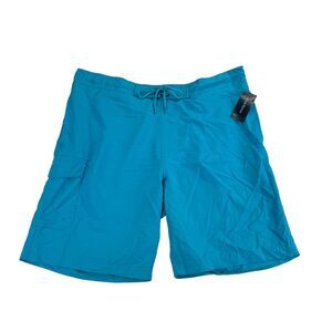 Club Room Mens Solid Quick Dry 9" E-Board Shorts Turquoise Blue L